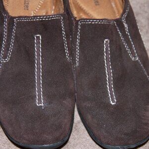 Dark Brown Loafers with Top Stitching
